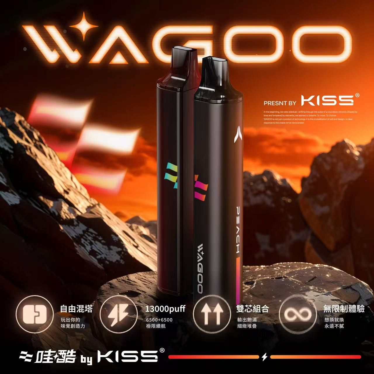 <pre>
<strong>WAGOO x KISS 6500口 </strong>
<strong>拋棄式/一次性</strong></pre>